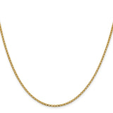 14K Yellow Gold 2.1 mm Franco Chain Necklace, Polished