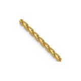 14K Yellow Gold 2.1 mm Franco Chain Necklace, Polished detail view