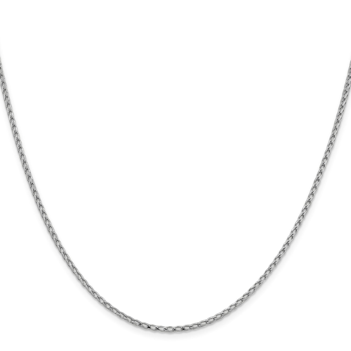 14K White Gold 2.1 mm Franco Chain Necklace, Polished