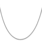 14K White Gold 2.1 mm Franco Chain Necklace, Polished