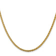 14K Yellow Gold 2.45 mm Franco Chain Necklace, Polished