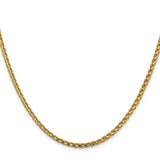 14K Yellow Gold 2.45 mm Franco Chain Necklace, Polished