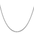 14K White Gold 1.6 mm Franco Chain Necklace, Polished
