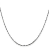 14K White Gold 1.6 mm Franco Chain Necklace, Polished