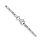 14K White Gold 1.6 mm Franco Chain Necklace, Polished alternate angle