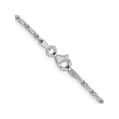 14K White Gold 1.6 mm Franco Chain Necklace, Polished alternate angle