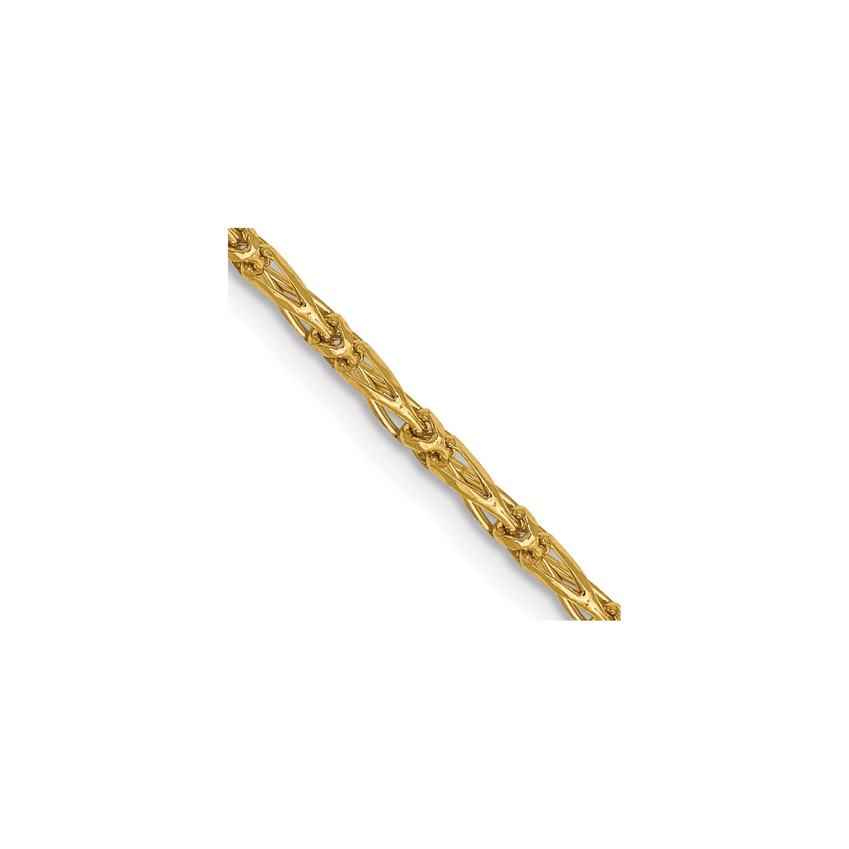 14K Yellow Gold 1.6 mm Franco Chain Necklace, Polished detail view