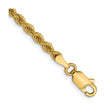 14K Yellow Gold 2.25 mm Rope Chain Bracelet, Polished