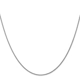 14K White Gold 1 mm Polished Chain Necklace, Solid
