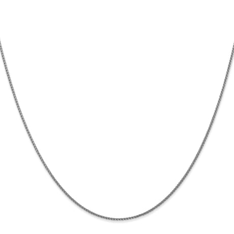 14K White Gold 1 mm Polished Chain Necklace, Solid