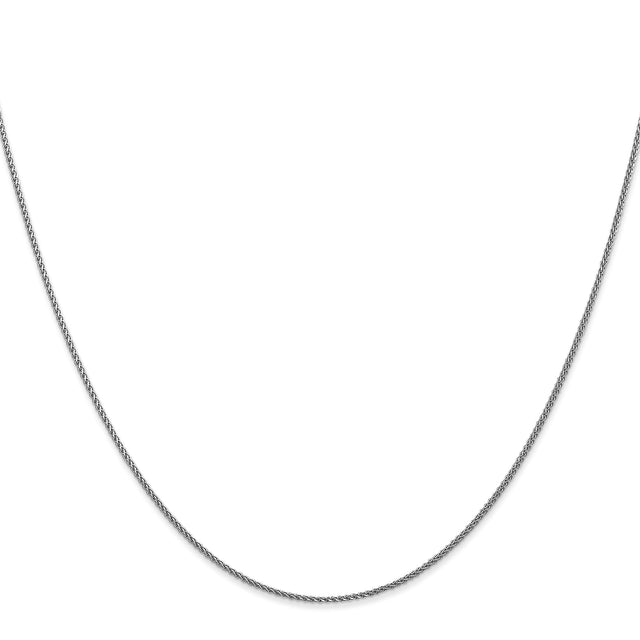 14K White Gold 1 mm Polished Chain Necklace, Solid