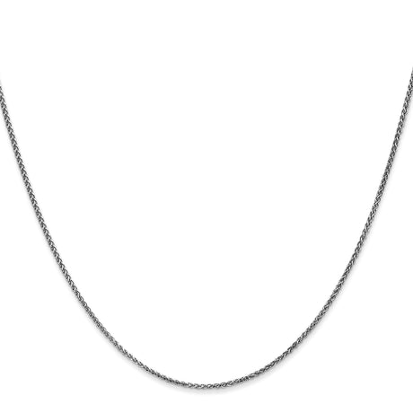 14K White Gold 1.2 mm Polished Chain Necklace, Solid