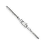 14K White Gold 1.2 mm Polished Chain Necklace, Solid alternate angle