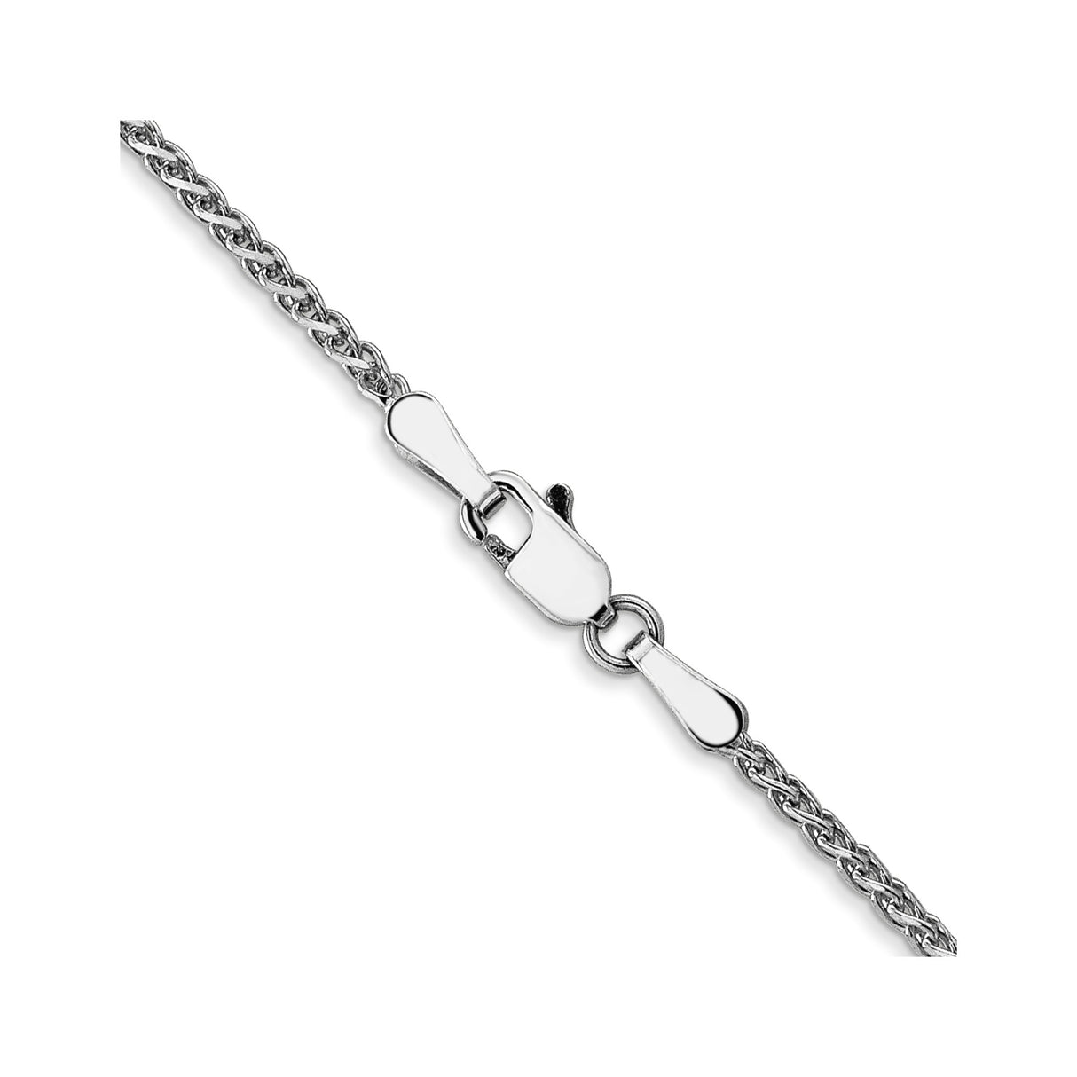 14K White Gold 1.4 mm Polished Chain Necklace, Solid alternate angle