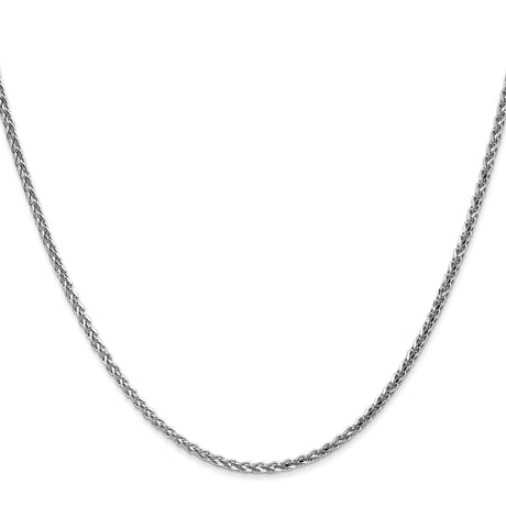 14K White Gold 1.8 mm Polished Chain Necklace, Solid