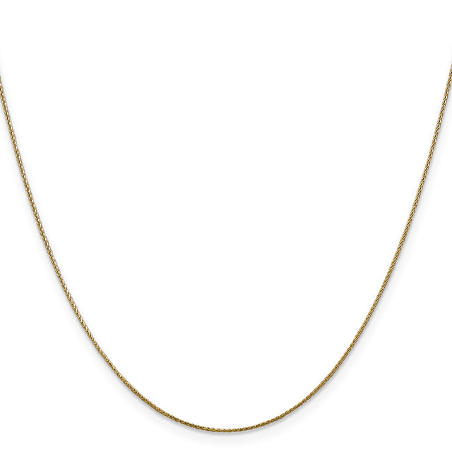 14K Yellow Gold 0.65 mm Polished Chain Necklace, Solid