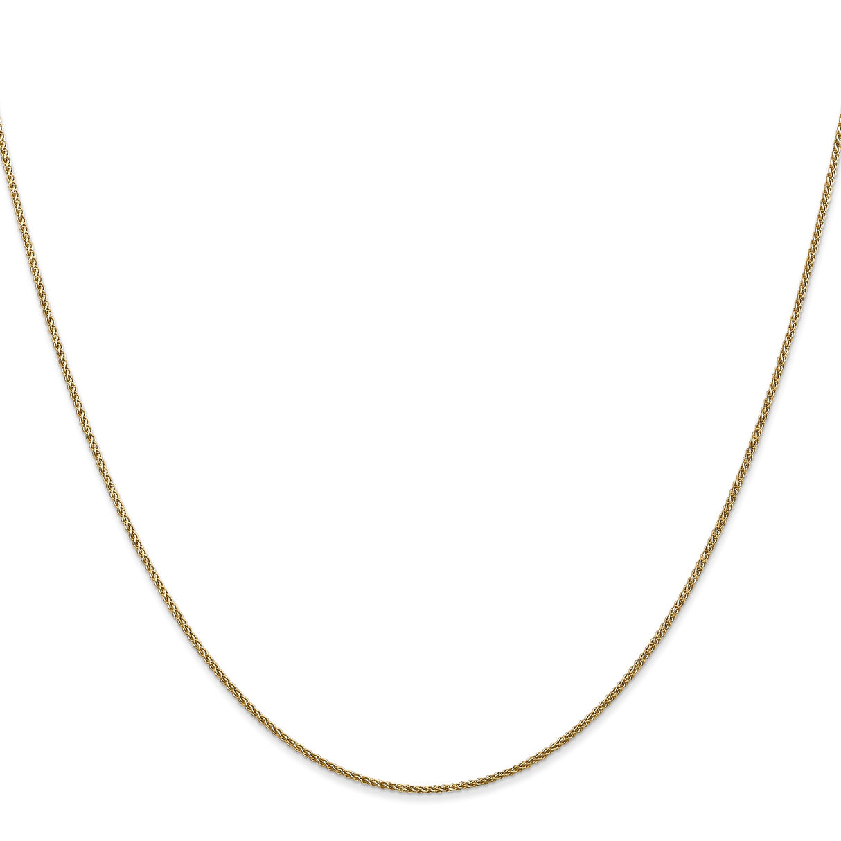 14K Yellow Gold 1 mm Polished Chain Necklace, Solid