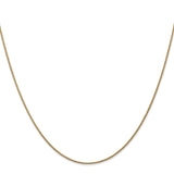 14K Yellow Gold 1 mm Polished Chain Necklace, Solid