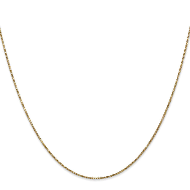 14K Yellow Gold 1 mm Polished Chain Necklace, Solid