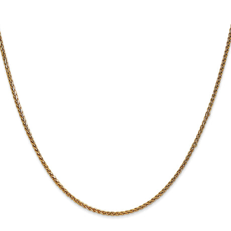 14K Yellow Gold 1.4 mm Polished Chain Necklace, Solid