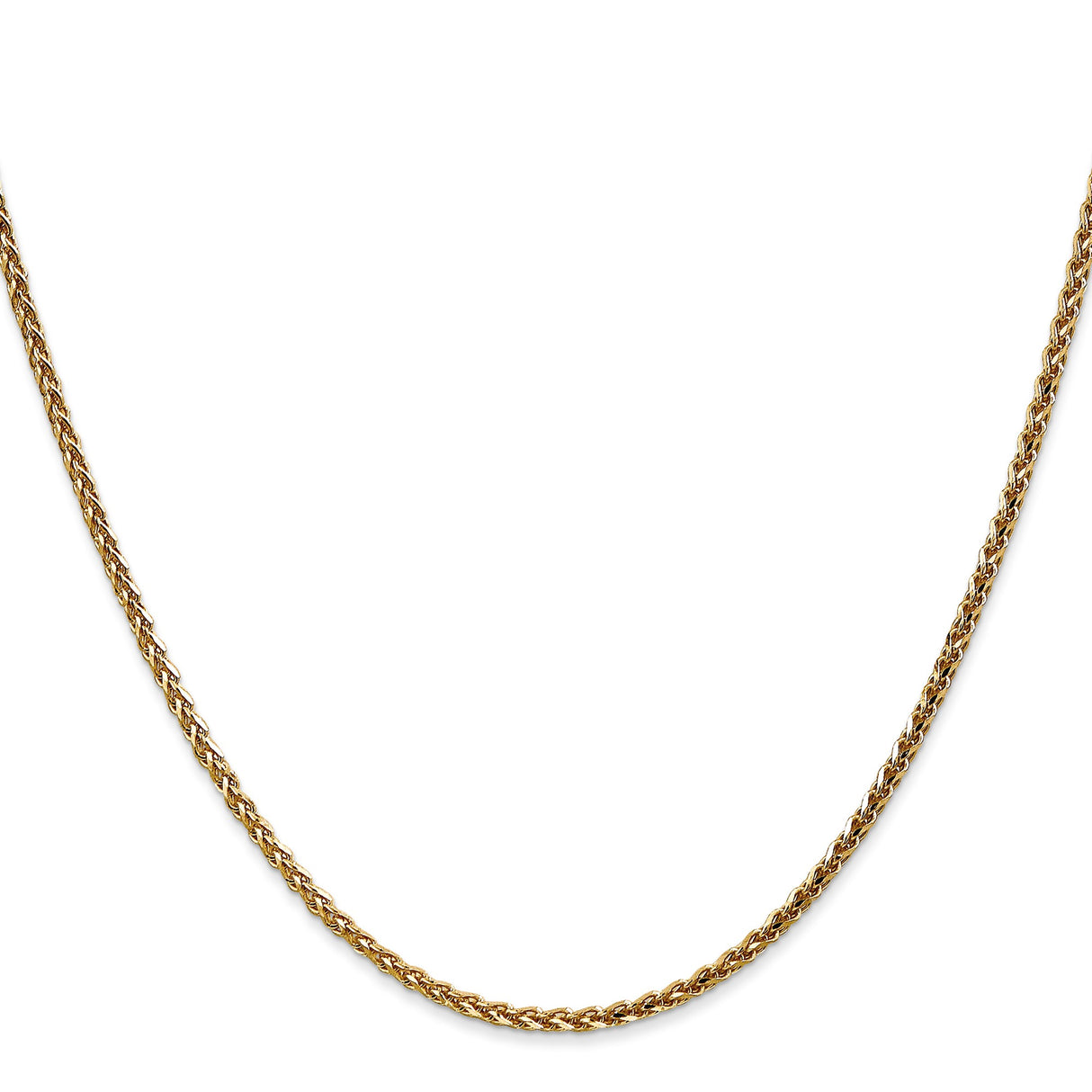 14K Yellow Gold 1.8 mm Polished Chain Necklace, Solid