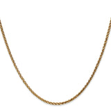 14K Yellow Gold 1.8 mm Polished Chain Necklace, Solid