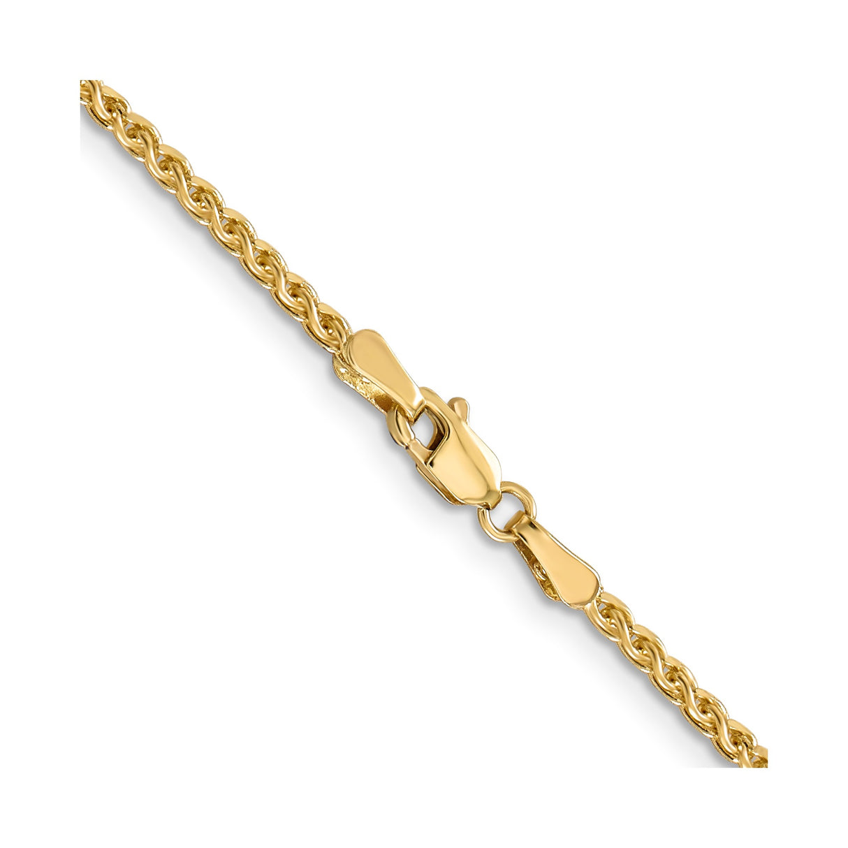 14K Yellow Gold 1.8 mm Polished Chain Necklace, Solid alternate angle