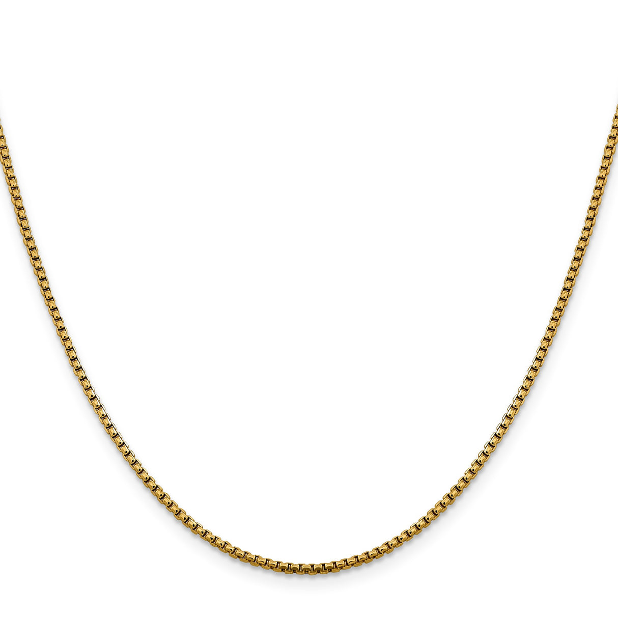 14K Yellow Gold 1.85 mm Box Chain Necklace, Polished