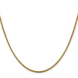 14K Yellow Gold 1.85 mm Box Chain Necklace, Polished