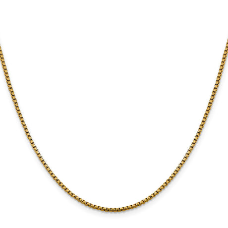 14K Yellow Gold 1.85 mm Box Chain Necklace, Polished