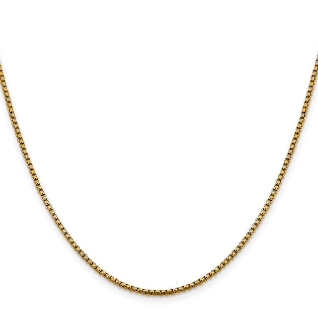 14K Yellow Gold 1.85 mm Box Chain Necklace, Polished