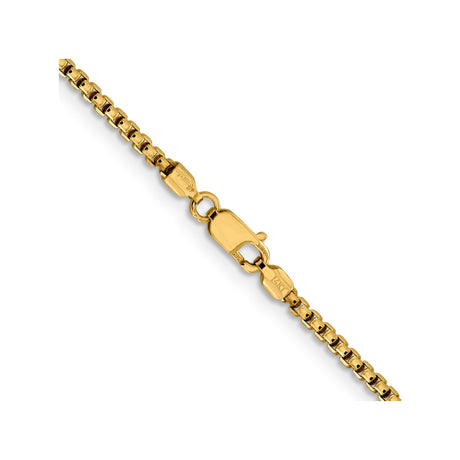 14K Yellow Gold 1.85 mm Box Chain Necklace, Polished alternate angle