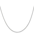 14K White Gold 0.9 mm Polished Chain Necklace, Solid