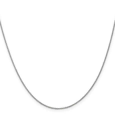 14K White Gold 0.9 mm Polished Chain Necklace, Solid