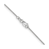 14K White Gold 0.9 mm Polished Chain Necklace, Solid alternate angle