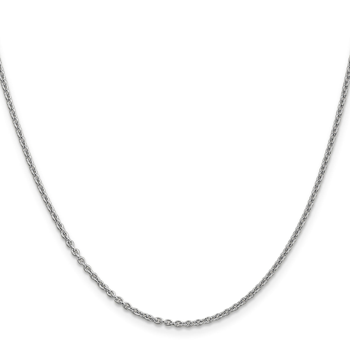 14K White Gold 1.8 mm Polished Chain Necklace, Solid