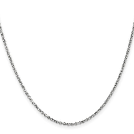 14K White Gold 1.8 mm Polished Chain Necklace, Solid