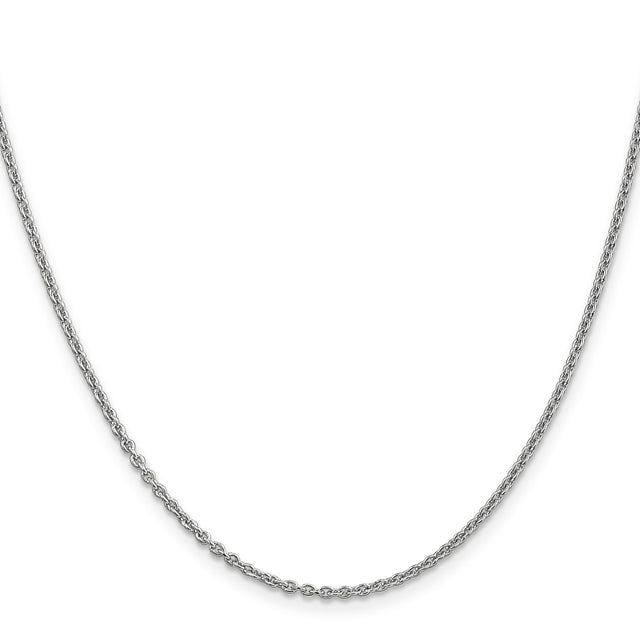 14K White Gold 1.8 mm Polished Chain Necklace, Solid