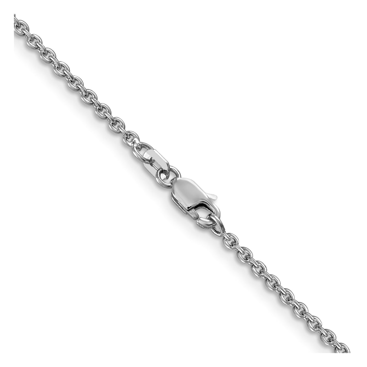 14K White Gold 1.8 mm Polished Chain Necklace, Solid alternate angle