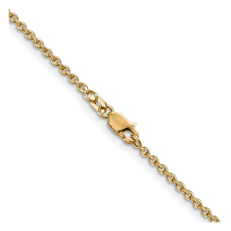 14K Yellow Gold 1.95 mm Polished Chain Necklace alternate angle