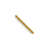 14K Yellow Gold 1.95 mm Polished Chain Necklace detail view