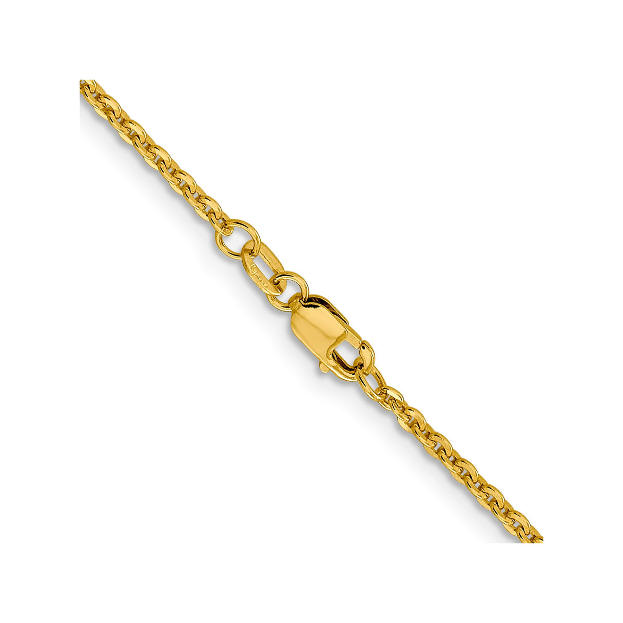 14K Yellow Gold 1.95 mm Polished Chain Necklace alternate angle