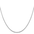 14K White Gold 1.95 mm Polished Chain Necklace, Solid