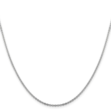 14K White Gold 1.95 mm Polished Chain Necklace, Solid