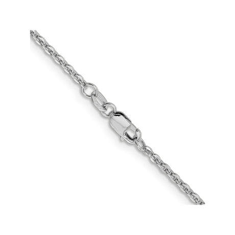 14K White Gold 1.95 mm Polished Chain Necklace, Solid alternate angle