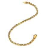 14K Yellow Gold 4.25 mm Rope Chain Bracelet, Polished