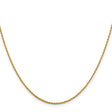 14K Yellow Gold 1.3 mm Rope Chain Necklace, Polished