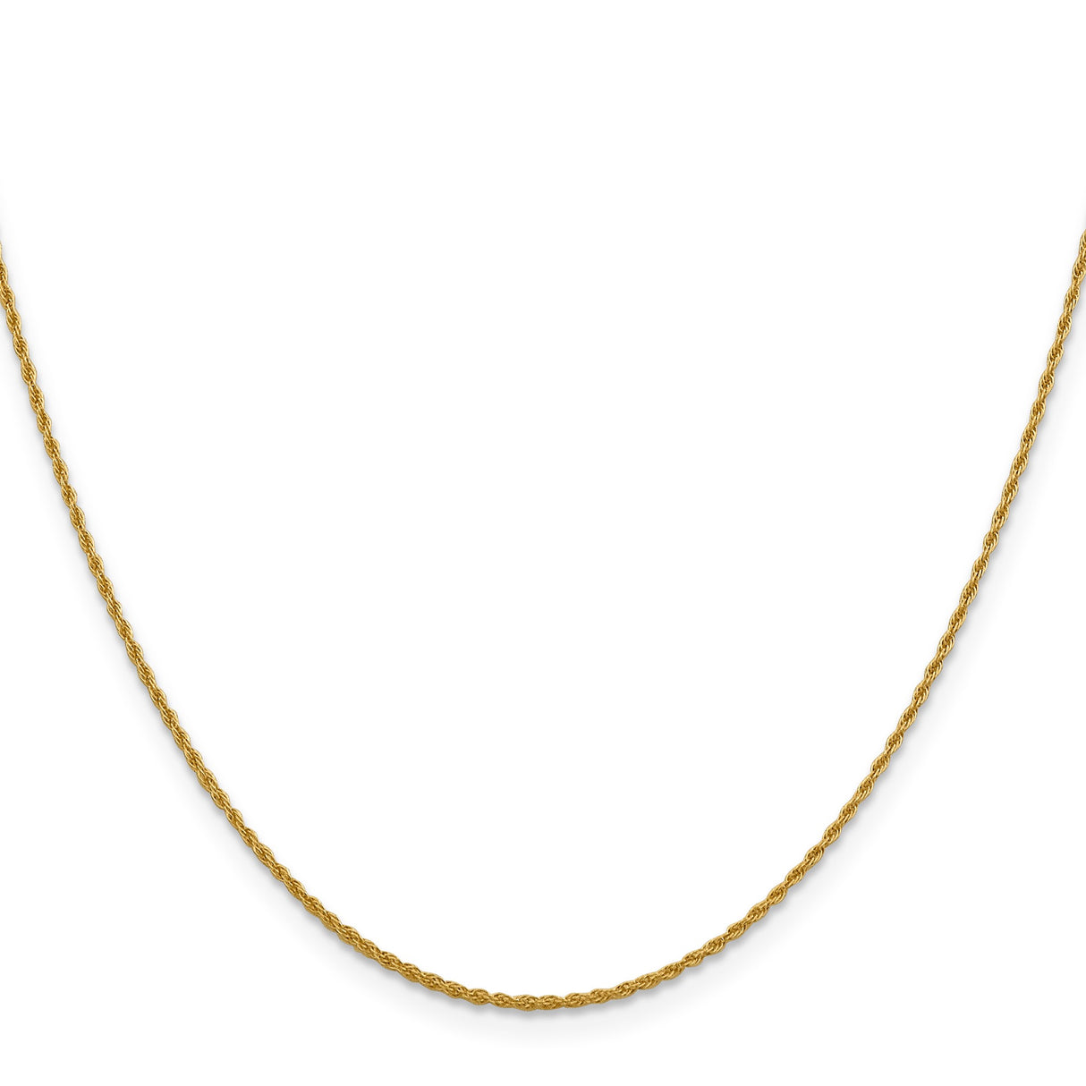 14K Yellow Gold 1.3 mm Rope Chain Necklace, Polished