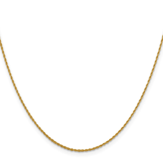 14K Yellow Gold 1.3 mm Rope Chain Necklace, Polished