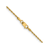 14K Yellow Gold 1.3 mm Rope Chain Necklace, Polished alternate angle